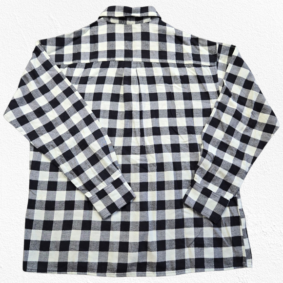 Levi's Black White Buffalo Check Classic Flannel Button Down Shirt Size Small - Picture 10 of 10